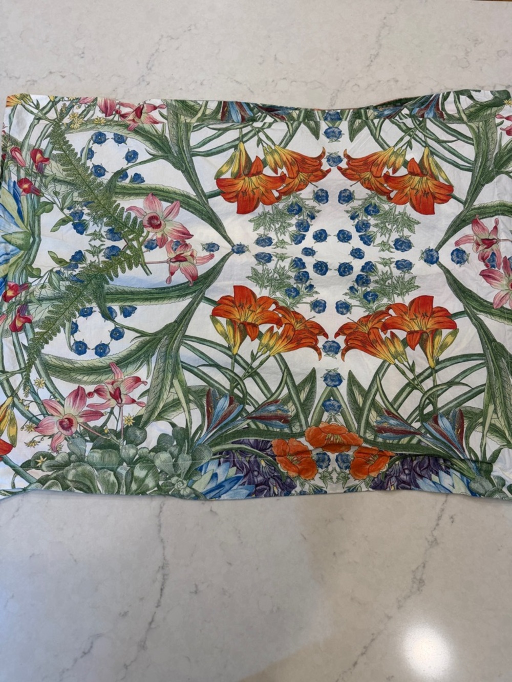 Pottery Barn Tiger Lilly Floral Botanical‎ Print Pillow Sham